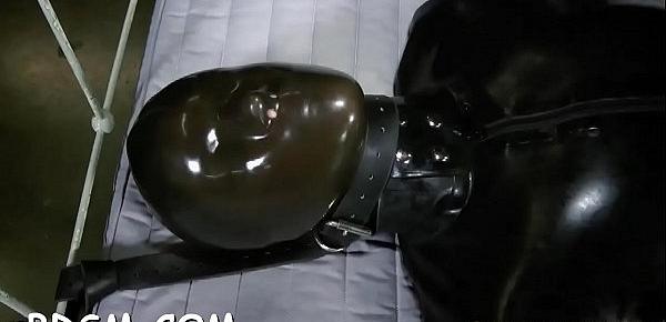  Gagged girl is punished with painful toy playing